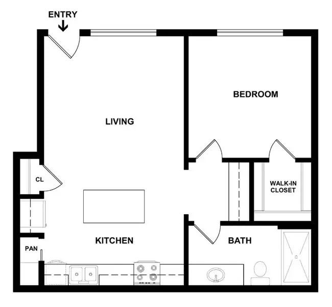 1 Bedroom floor plan
